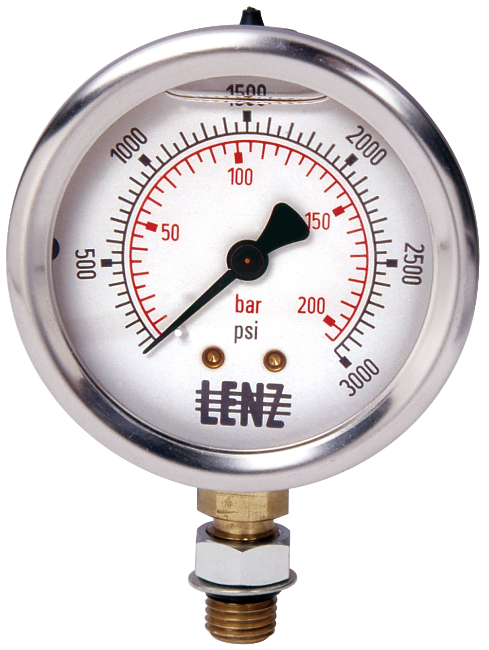 Stainless Steel Bezel 30/0 hg Vacuum psi Range Center Back Mount Dry Pressure Gauge with a Stainless Steel Case and Internals 1/4 Male NPT Connection Size and Polycarbonate Lens PIC Gauge 302D-204A 2 Dial 